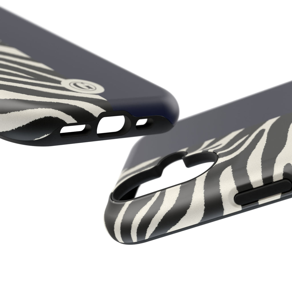 Zebra Print x Navy Blue Phone Case