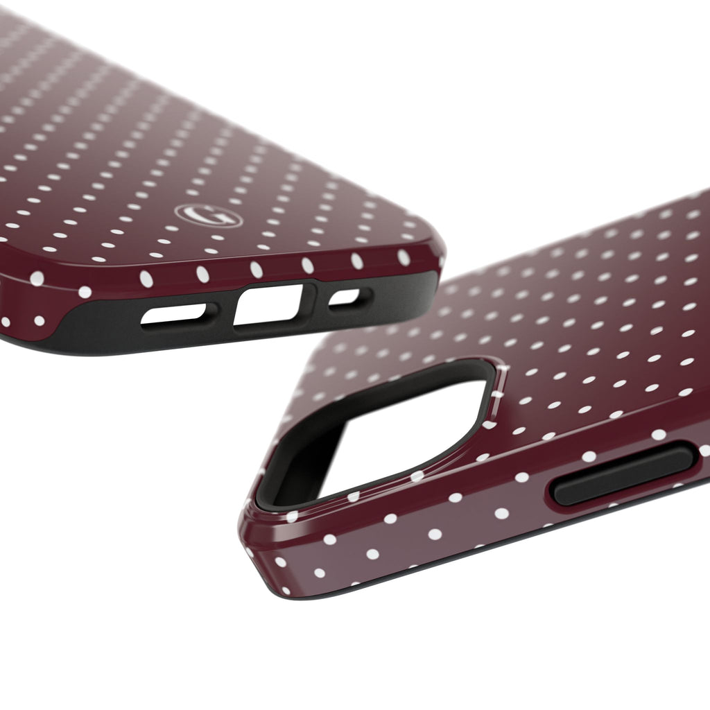Burgundy Polka Dots Phone Case