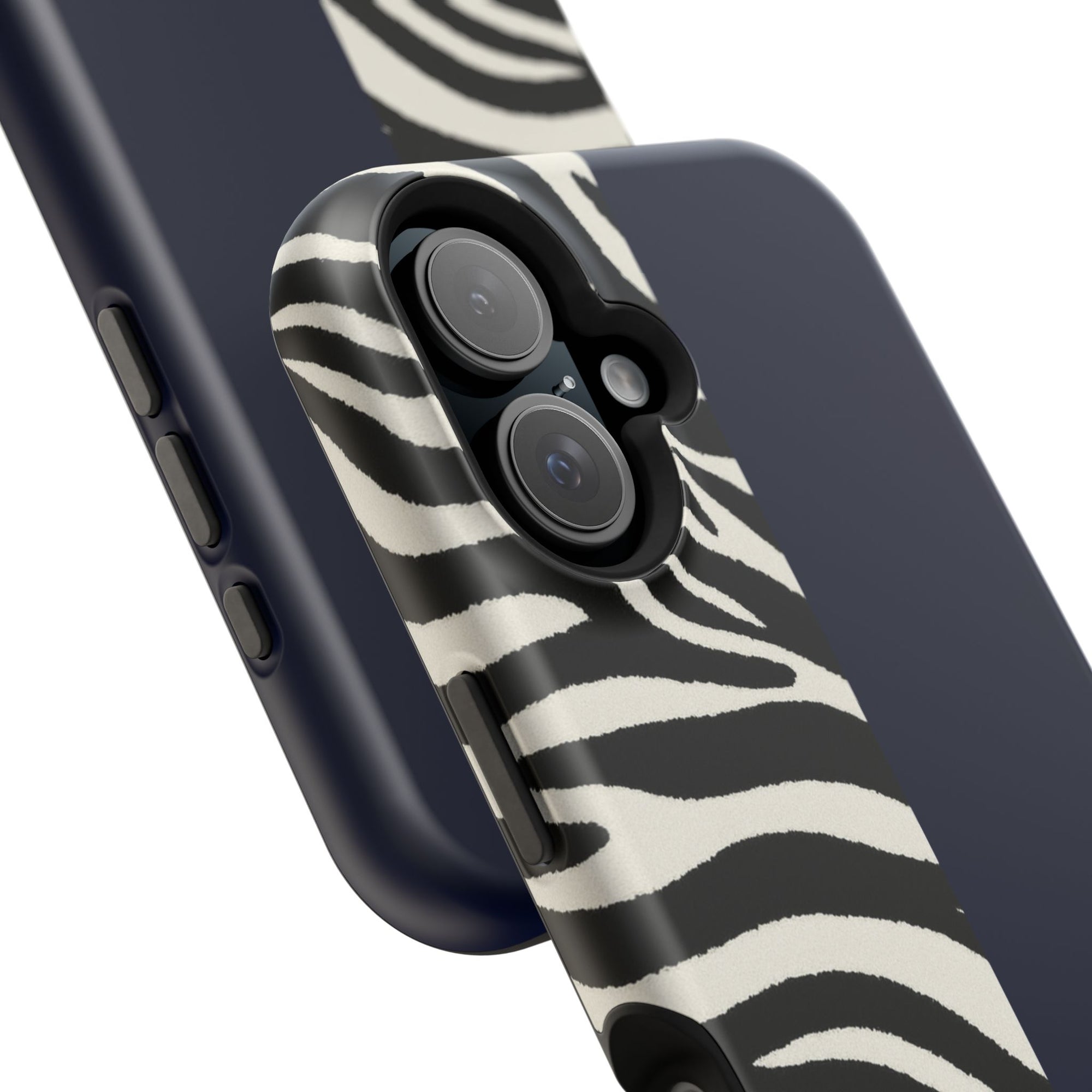 Zebra Print x Navy Blue Phone Case
