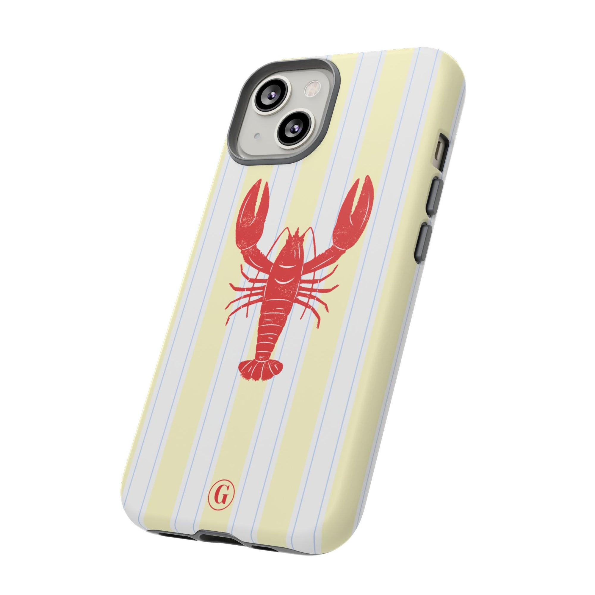 Yellow Stripes & Crawfish Phone Case