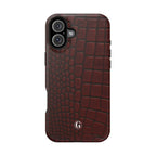Burgundy Crocodile Print Phone Case