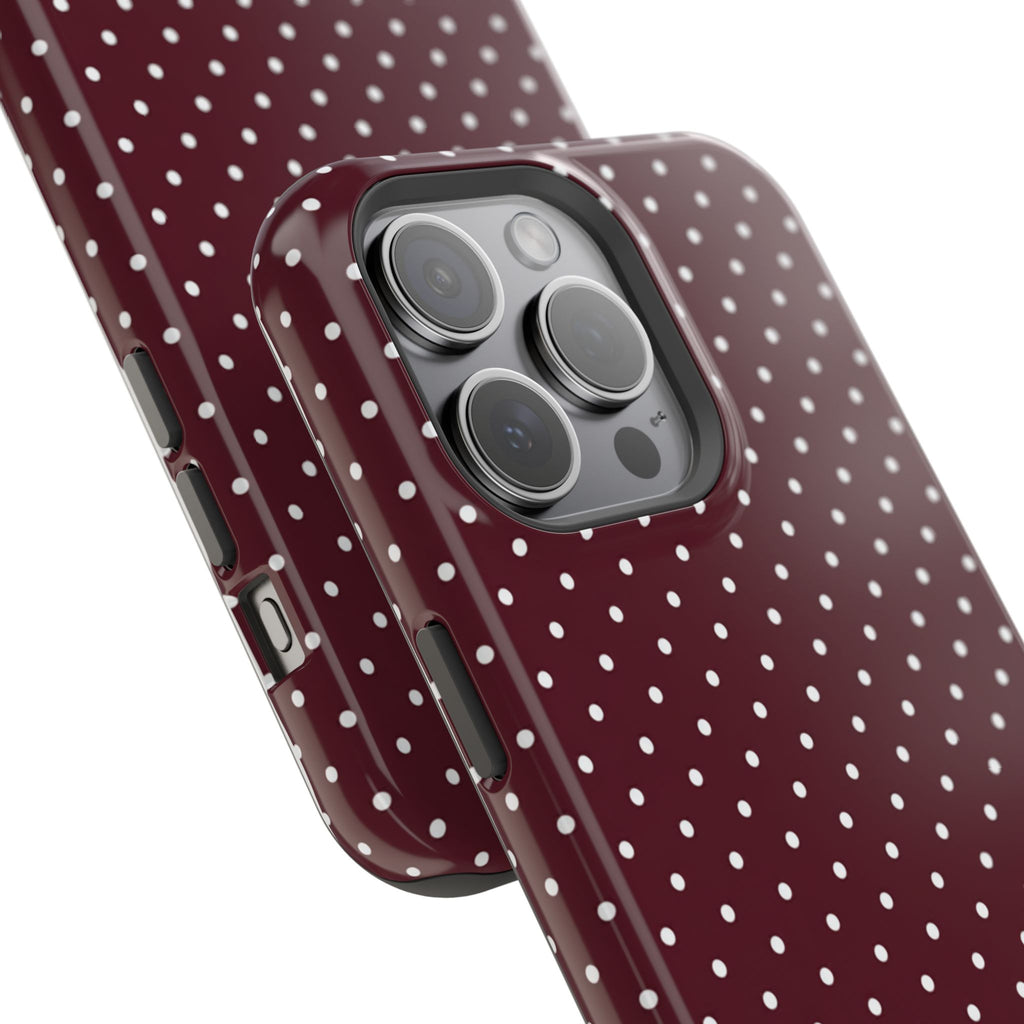 Burgundy Polka Dots Phone Case