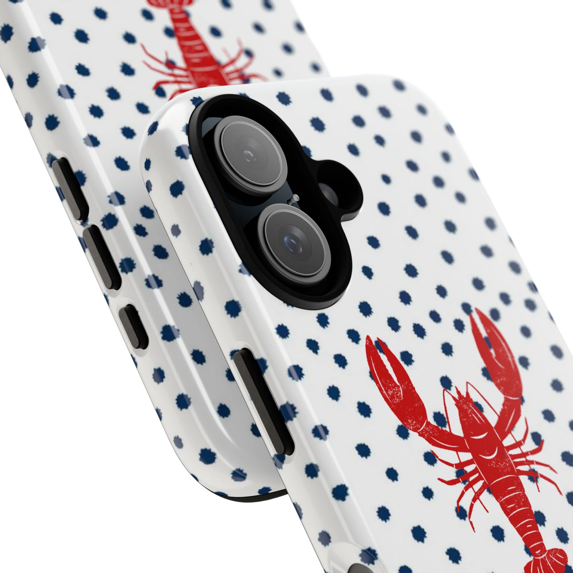 Crawfish on Blue Dots Phone Case