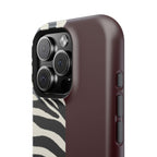 Zebra Print x Burgundy Phone Case