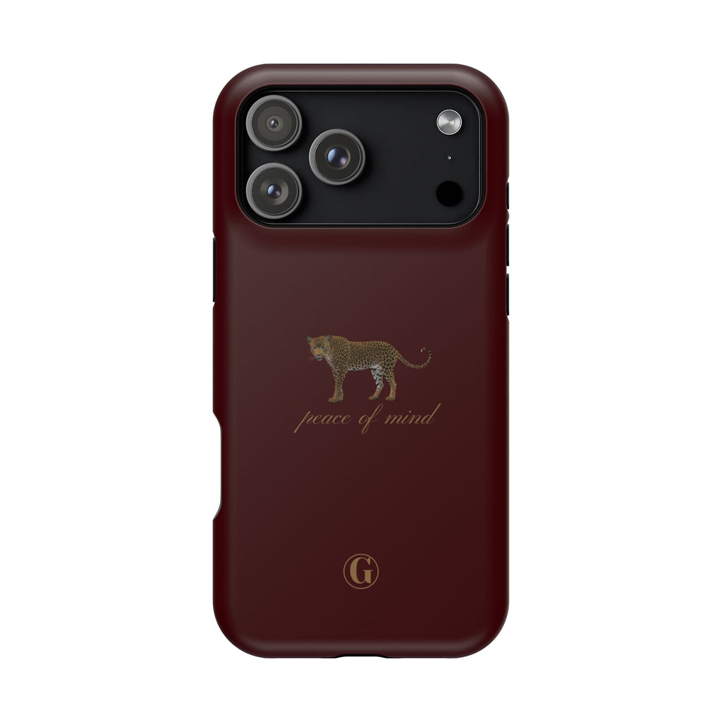 Burgundy 'Peace of Mind' Panther Phone Case