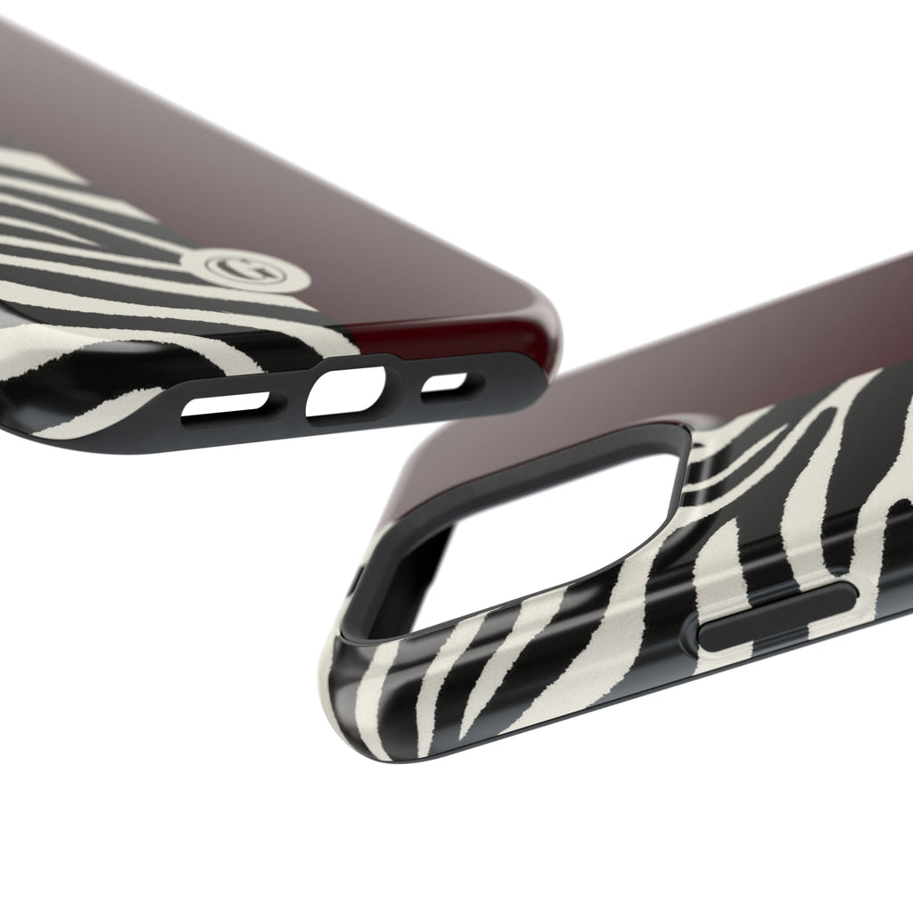 Zebra Print x Burgundy Phone Case