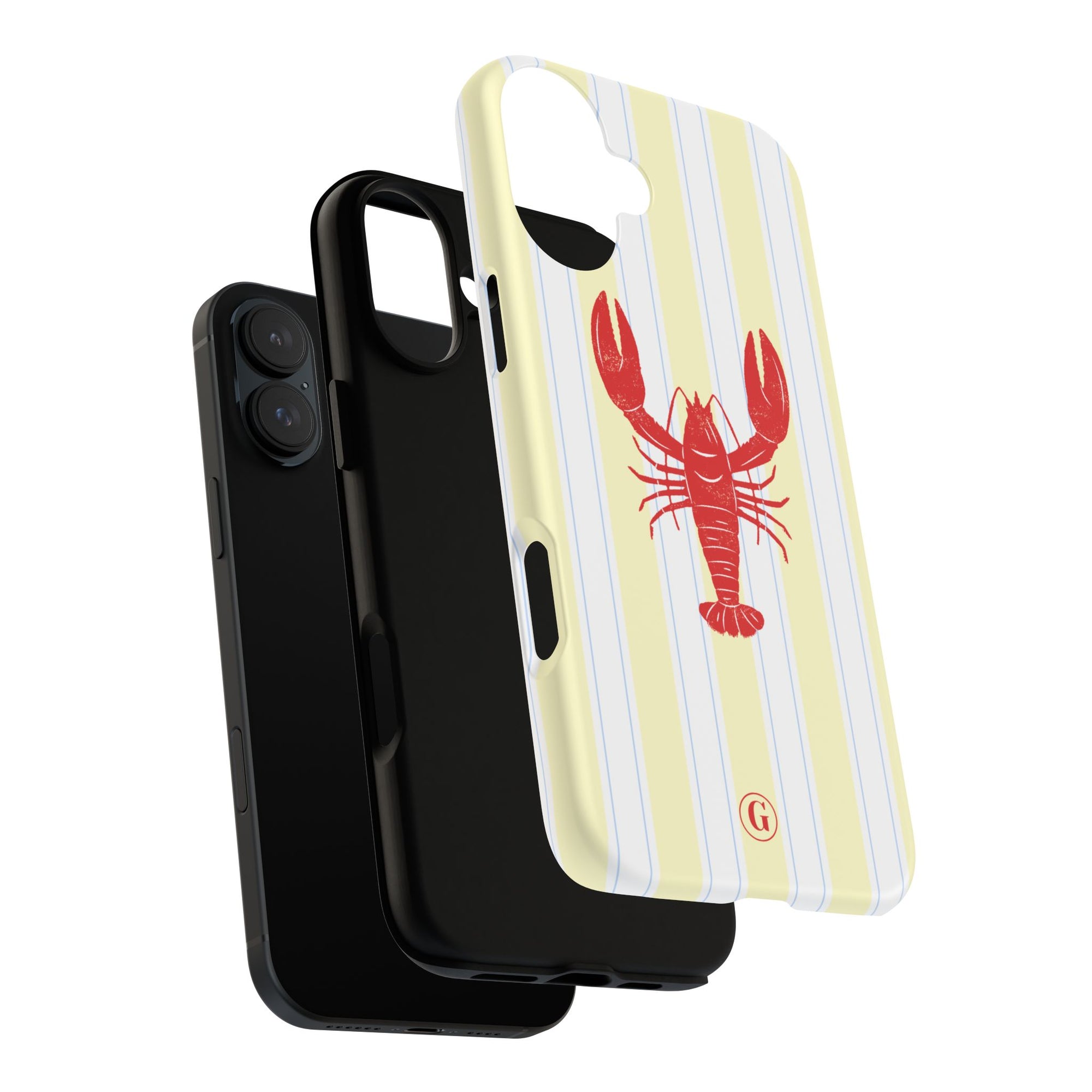 Yellow Stripes & Crawfish Phone Case