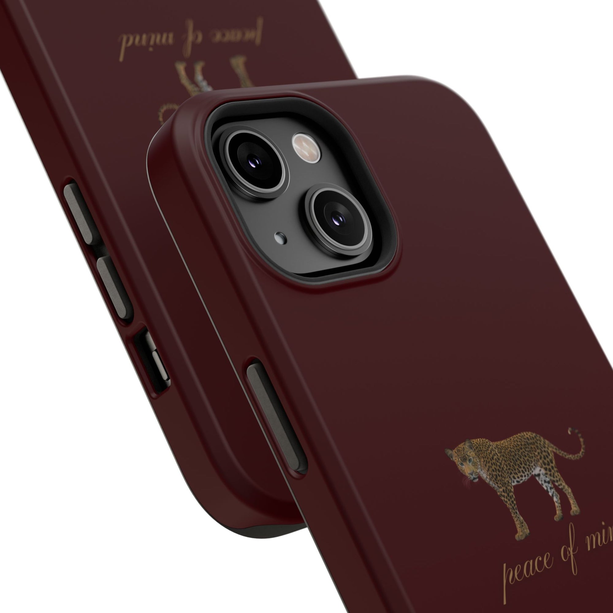 Burgundy 'Peace of Mind' Panther Phone Case