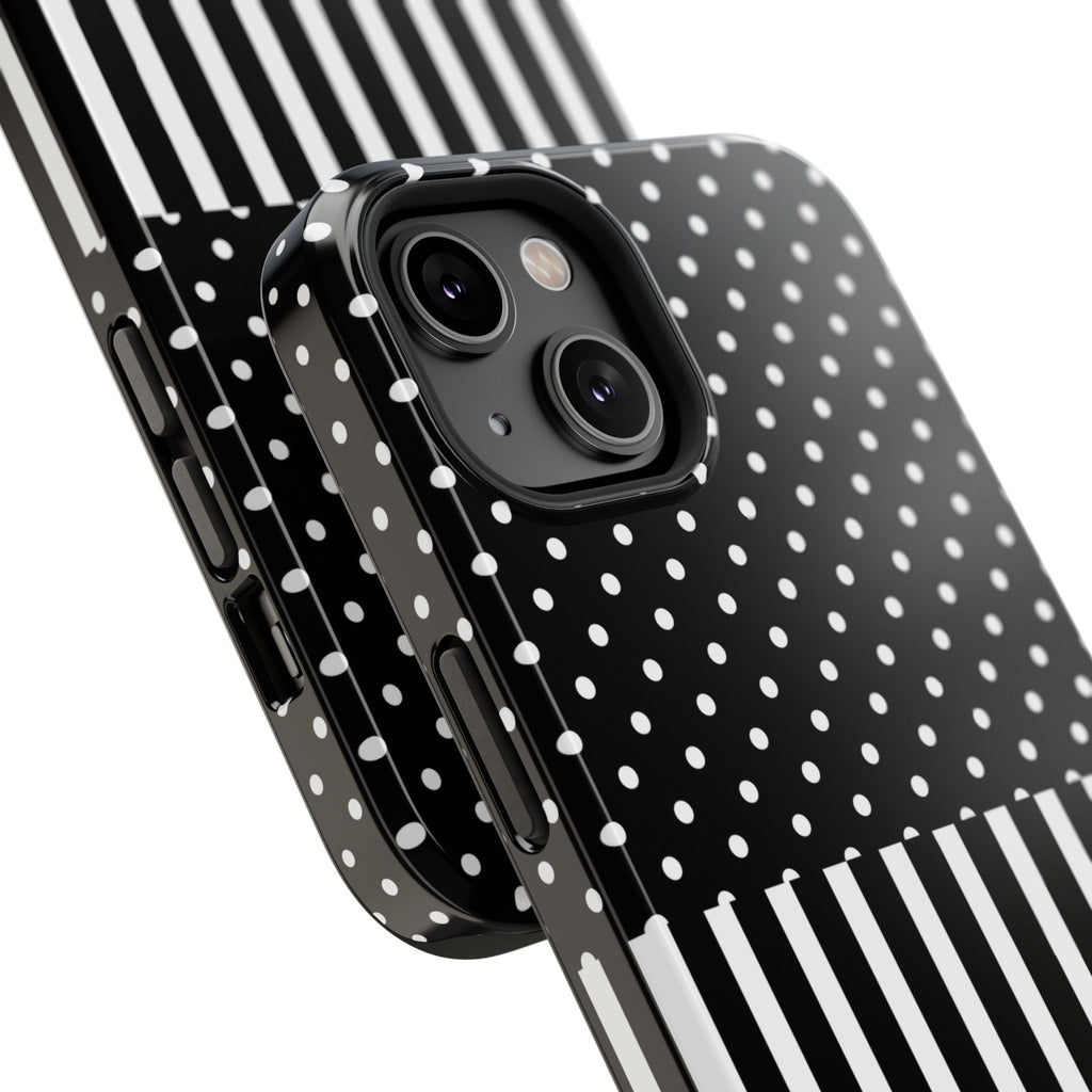B&W Polka Dots x Stripes Phone Case