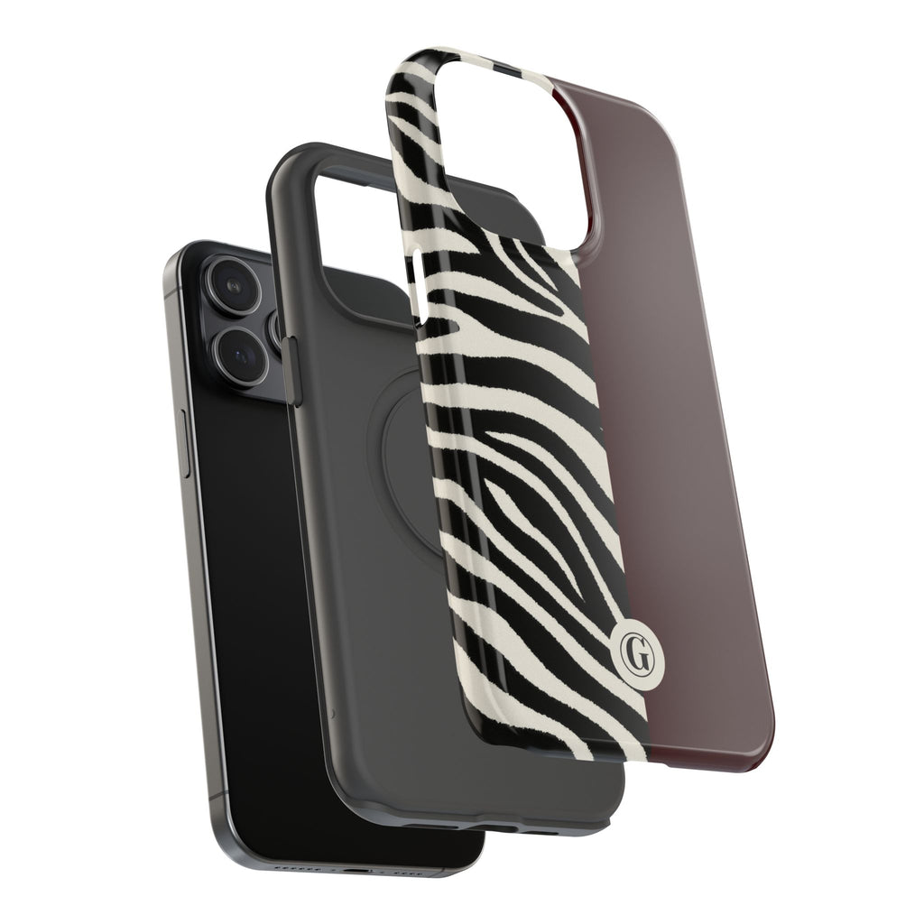 Zebra Print x Burgundy Phone Case