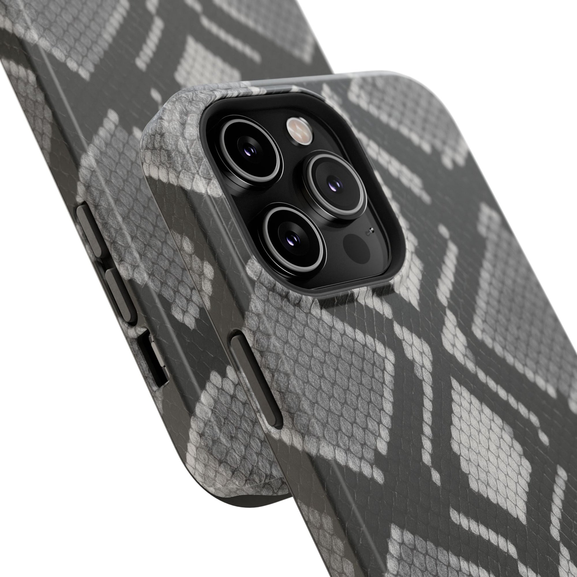 Grey Snakeskin Print Phone Case