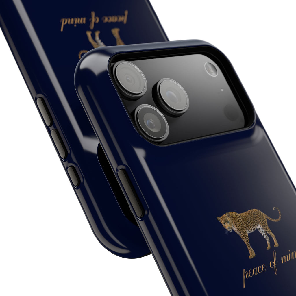 Navy Blue 'Peace of Mind' Panther Phone Case