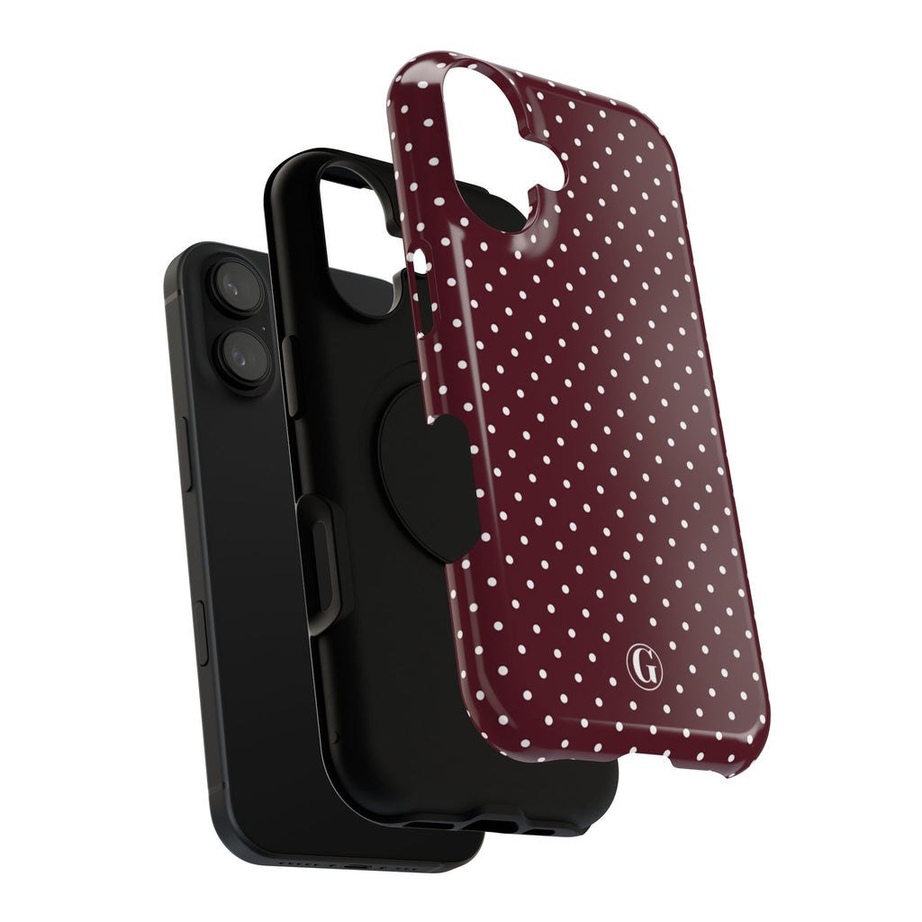 Burgundy Polka Dots Phone Case