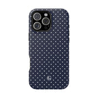 Navy Blue Polka Dots Phone Case
