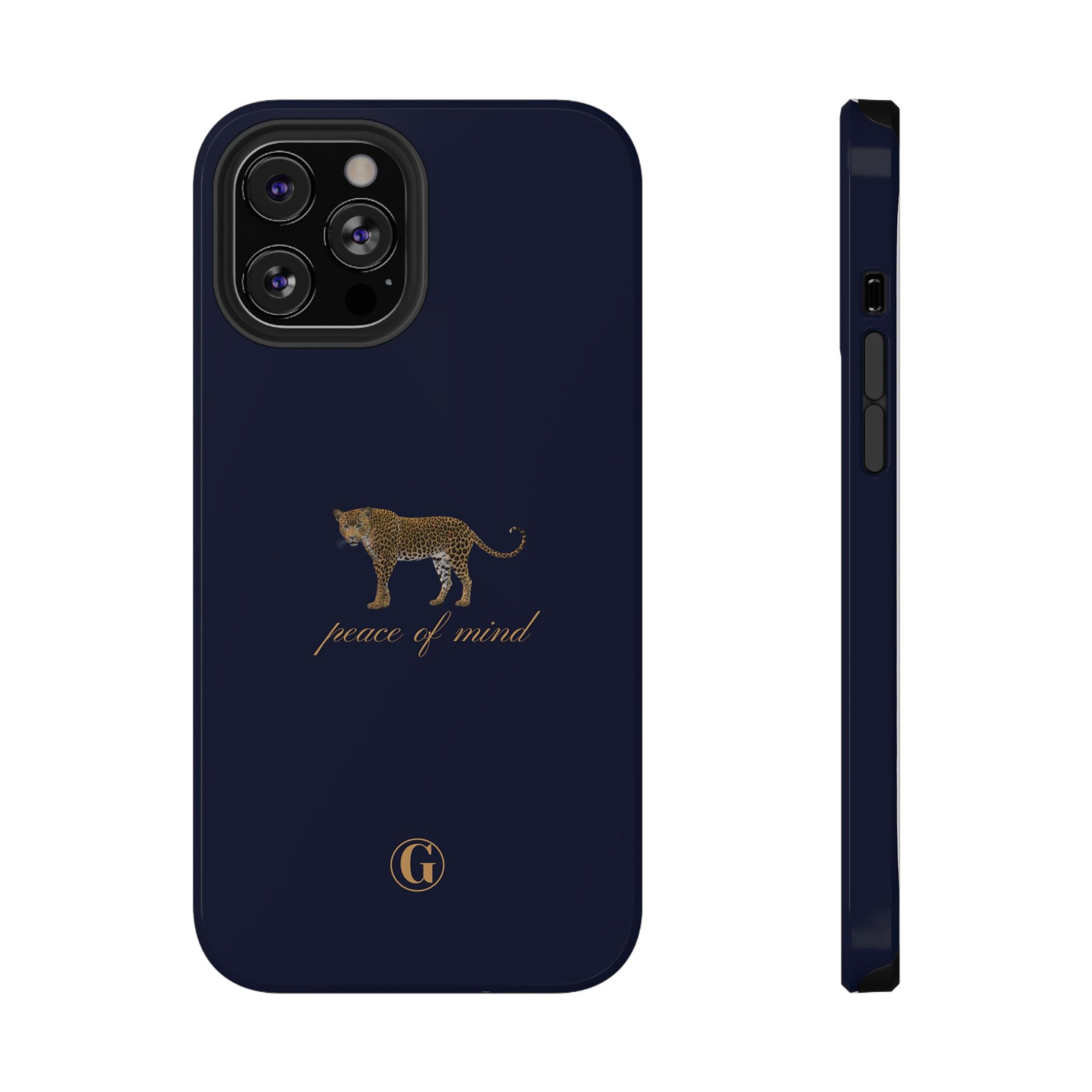 Navy Blue 'Peace of Mind' Panther Phone Case