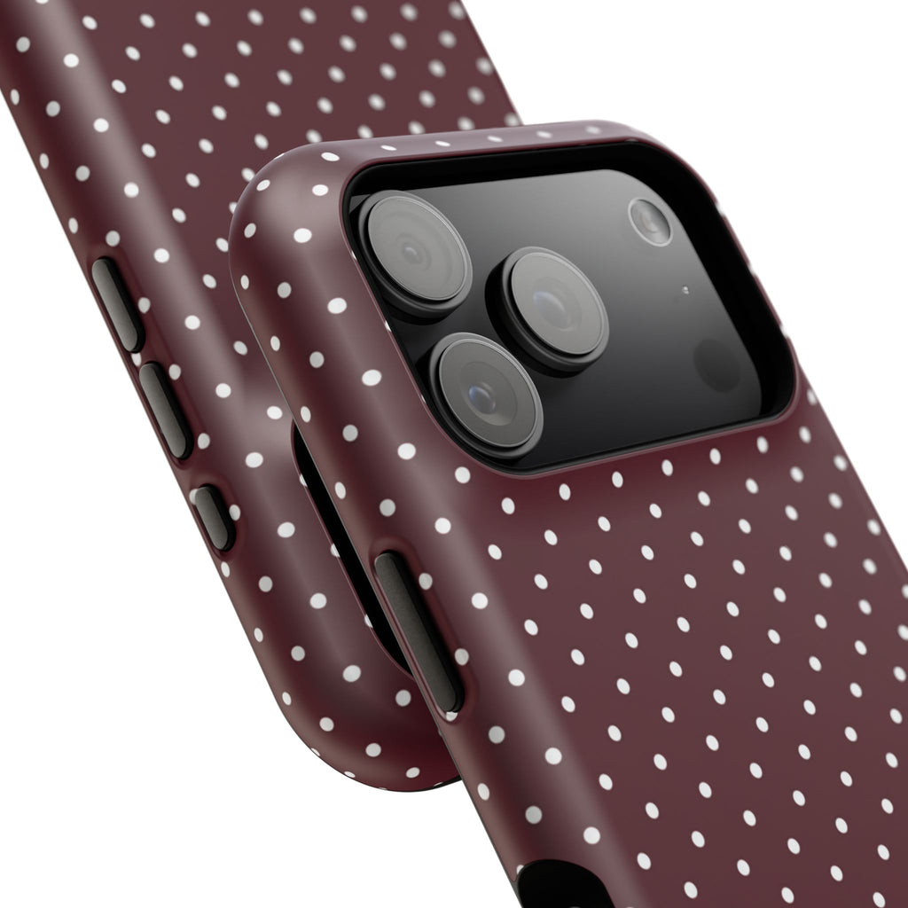 Burgundy Polka Dots Phone Case