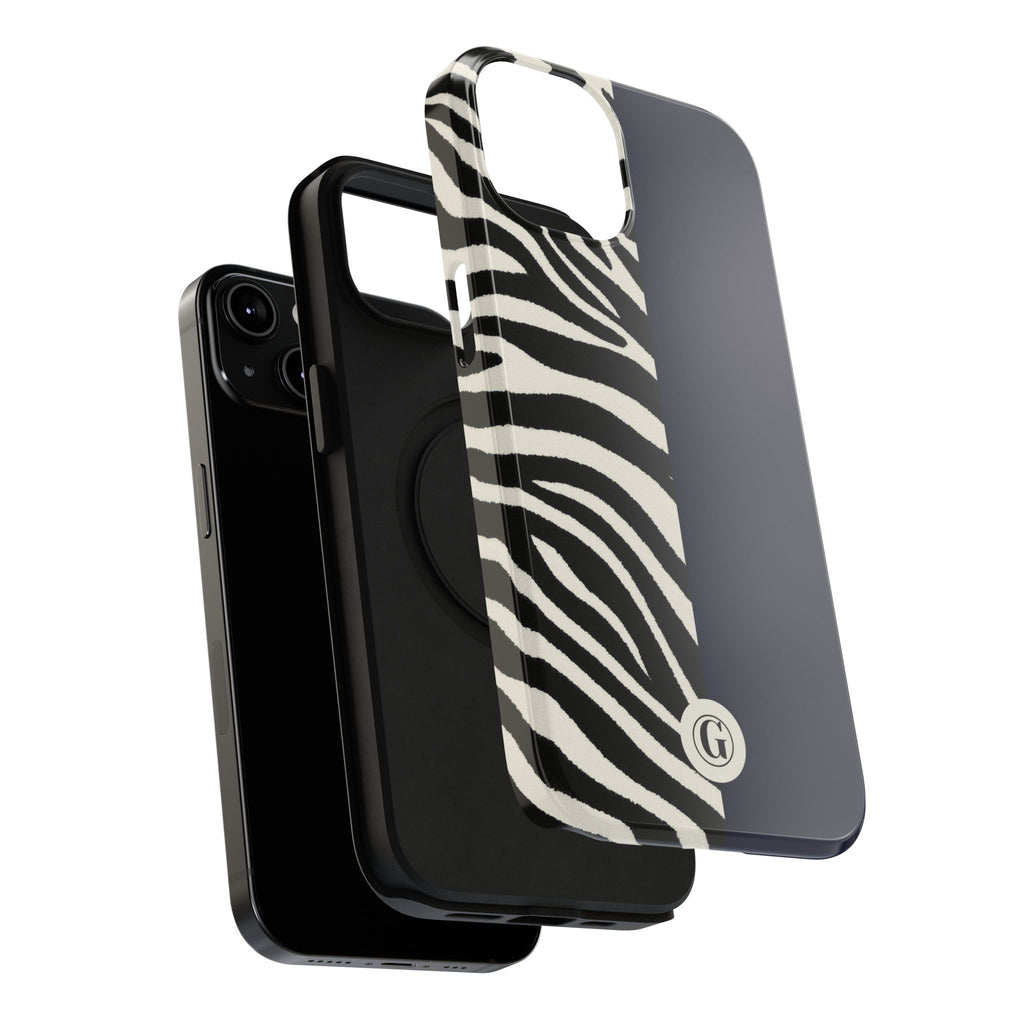 Zebra Print x Navy Blue Phone Case