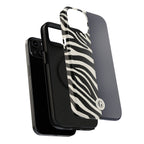 Zebra Print x Navy Blue Phone Case