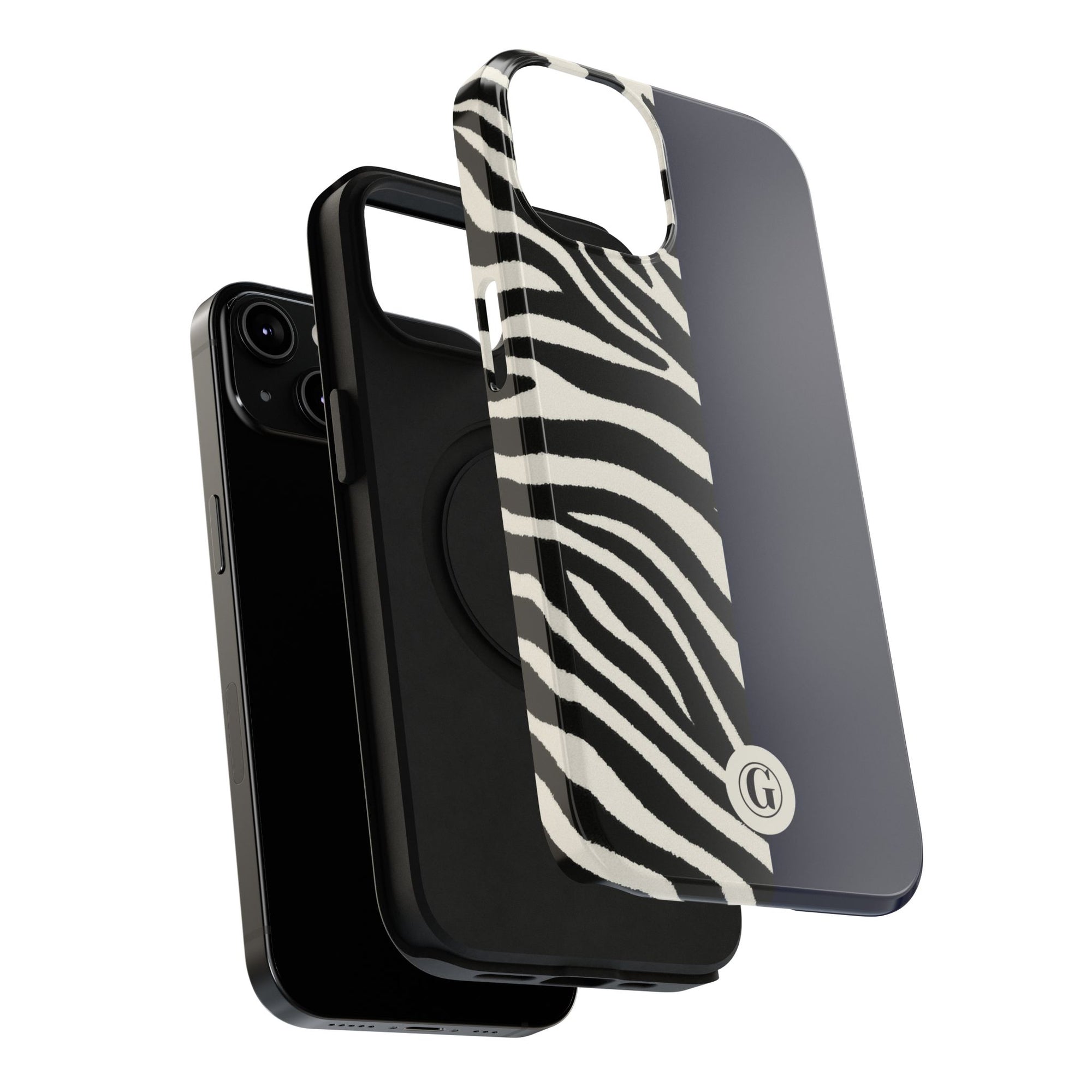 Zebra Print x Navy Blue Phone Case