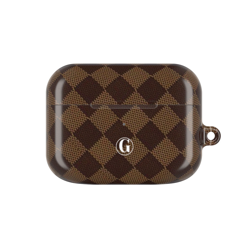 Brown Checkmate AirPod Case
