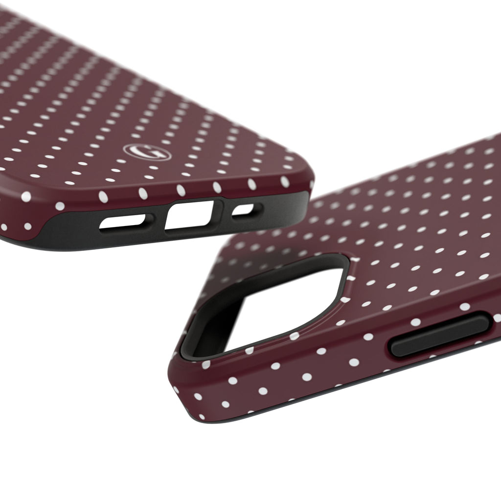 Burgundy Polka Dots Phone Case