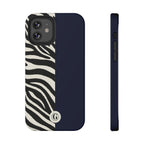 Zebra Print x Navy Blue Phone Case