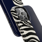 Zebra Print x Navy Blue Phone Case
