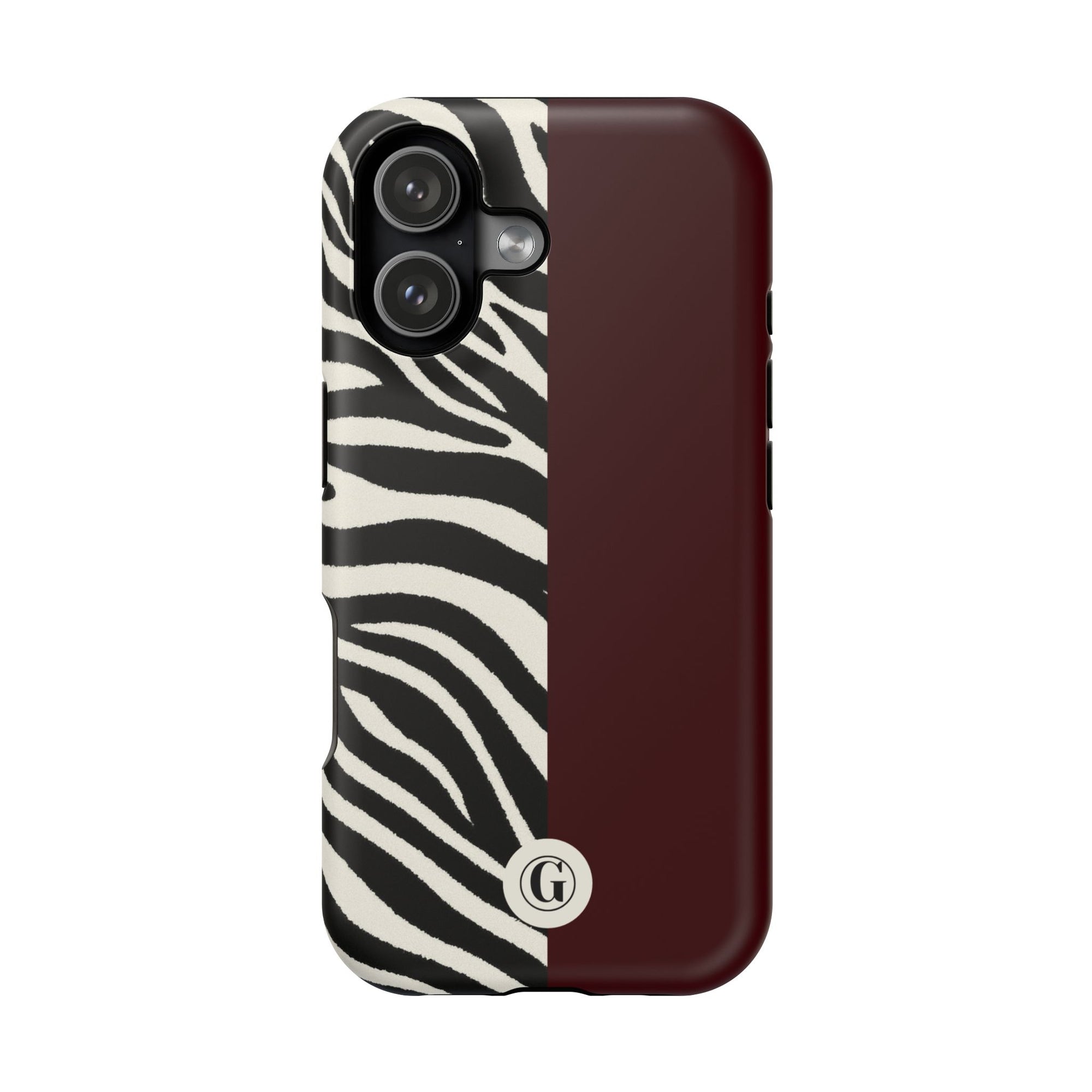 Zebra Print x Burgundy Phone Case
