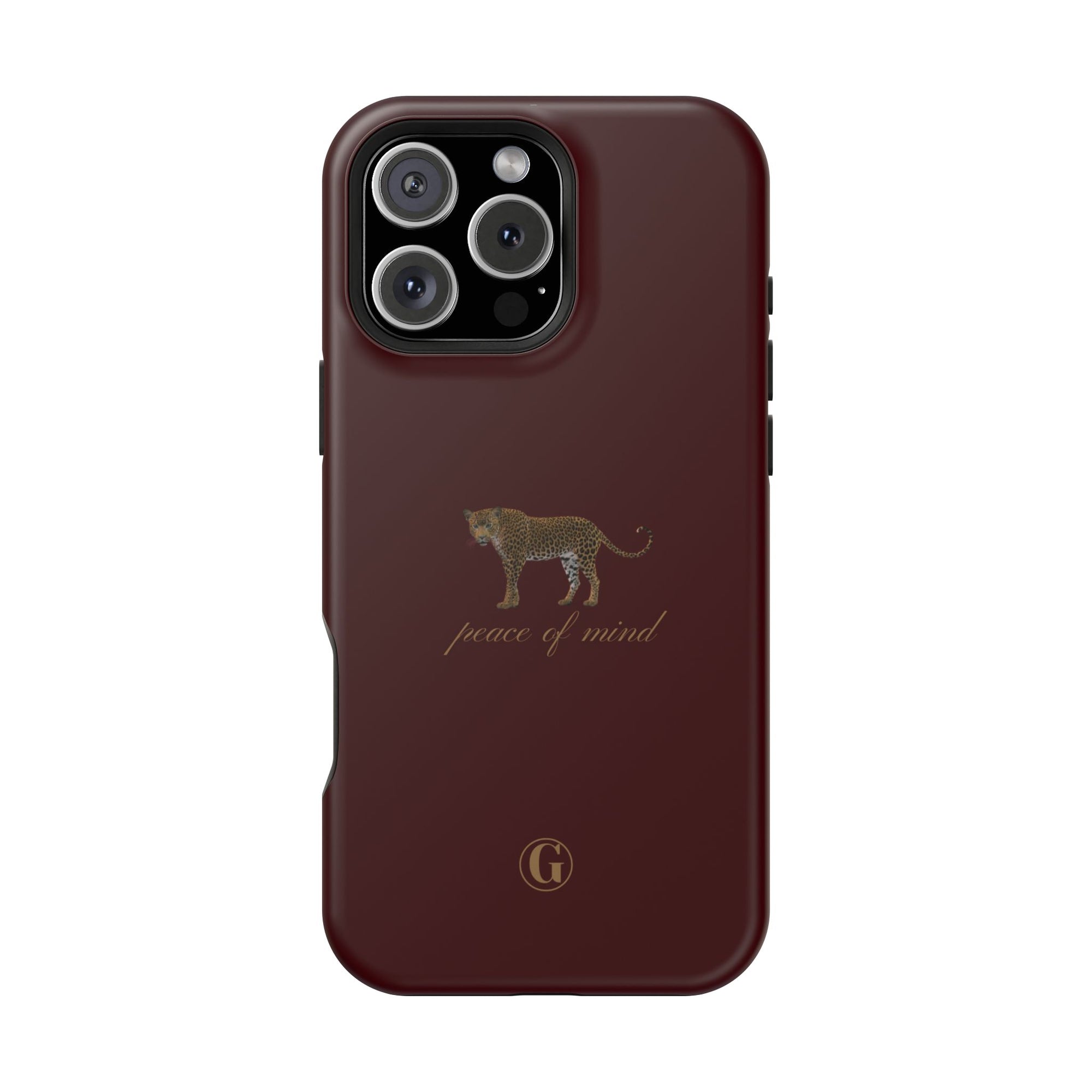 Burgundy 'Peace of Mind' Panther Phone Case