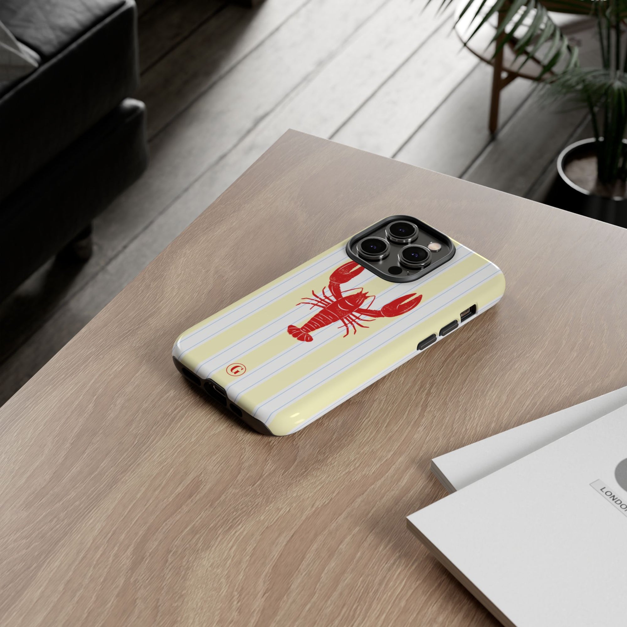 Yellow Stripes & Crawfish Phone Case