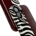 Zebra Print x Burgundy Phone Case