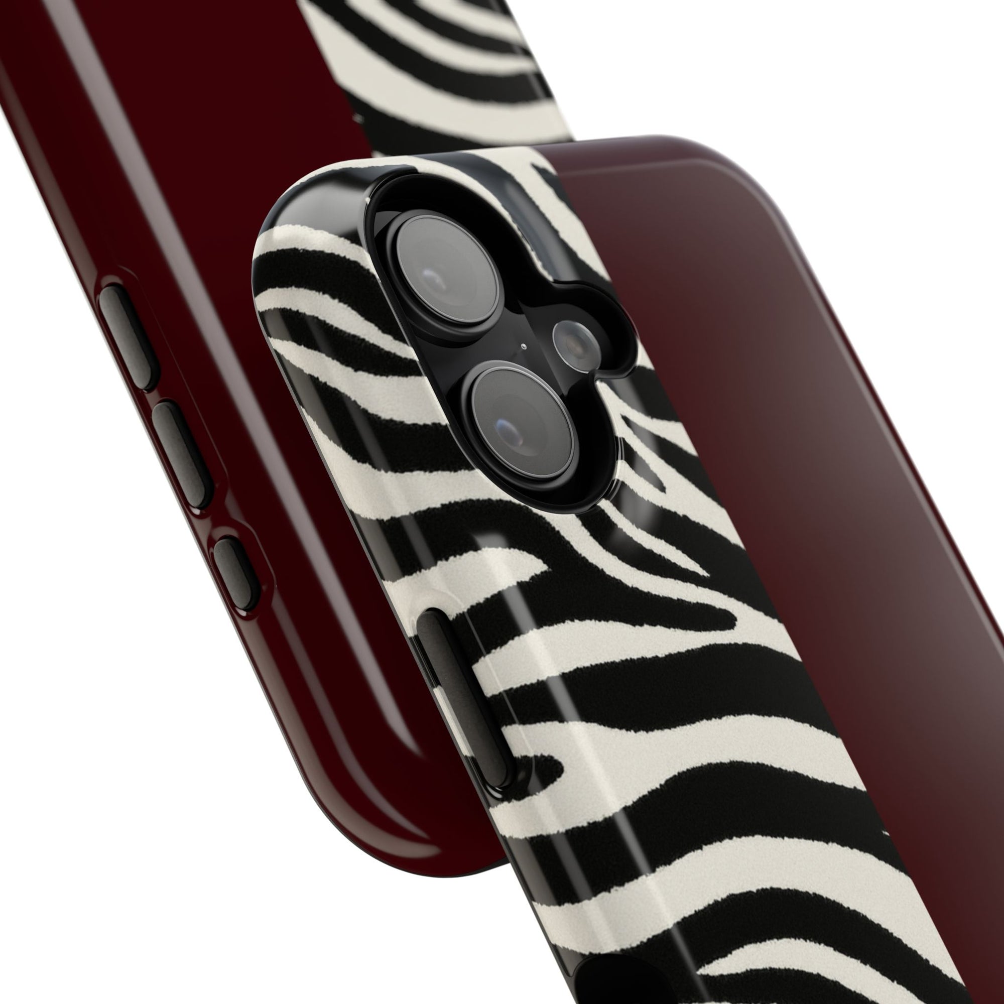 Zebra Print x Burgundy Phone Case