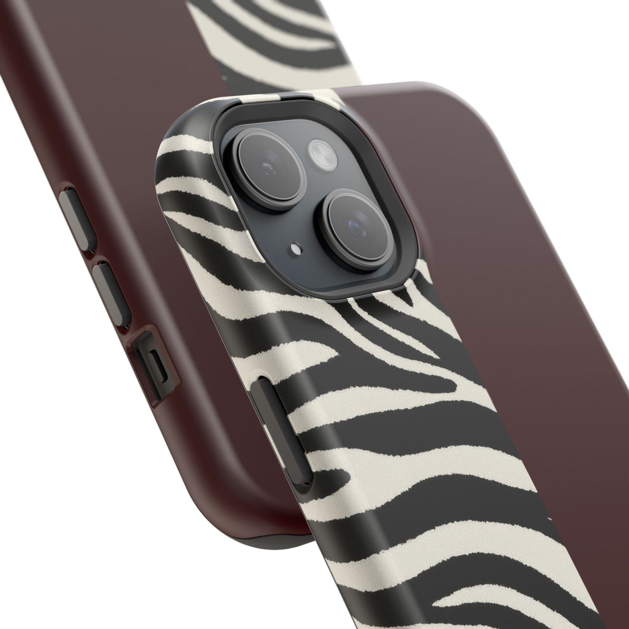 Zebra Print x Burgundy Phone Case