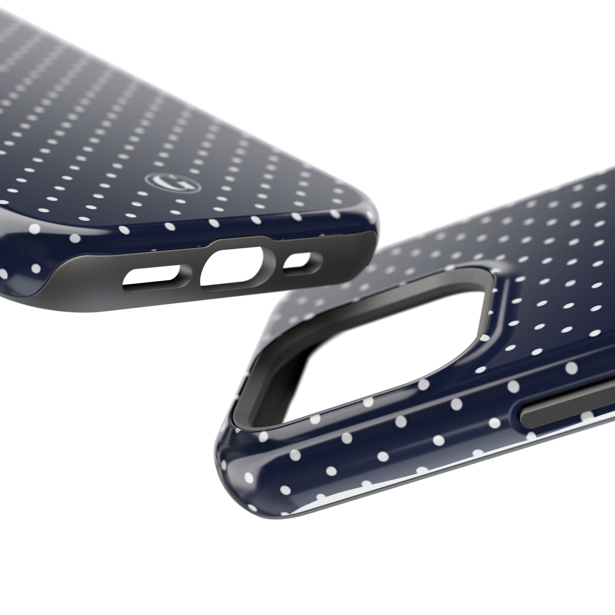 Navy Blue Polka Dots Phone Case