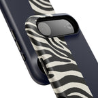 Zebra Print x Navy Blue Phone Case