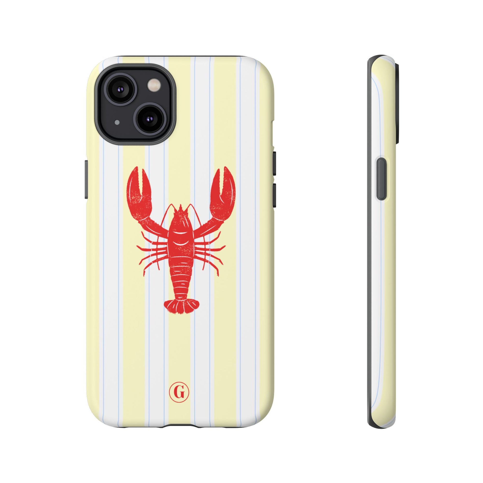 Yellow Stripes & Crawfish Phone Case