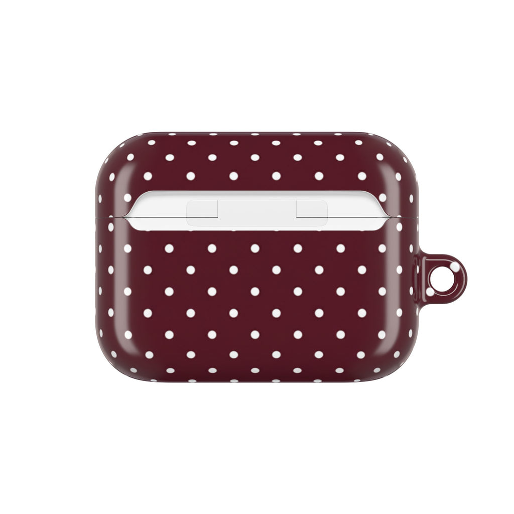 Burgundy Polka Dot AirPod Case