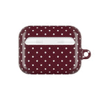 Burgundy Polka Dot AirPod Case