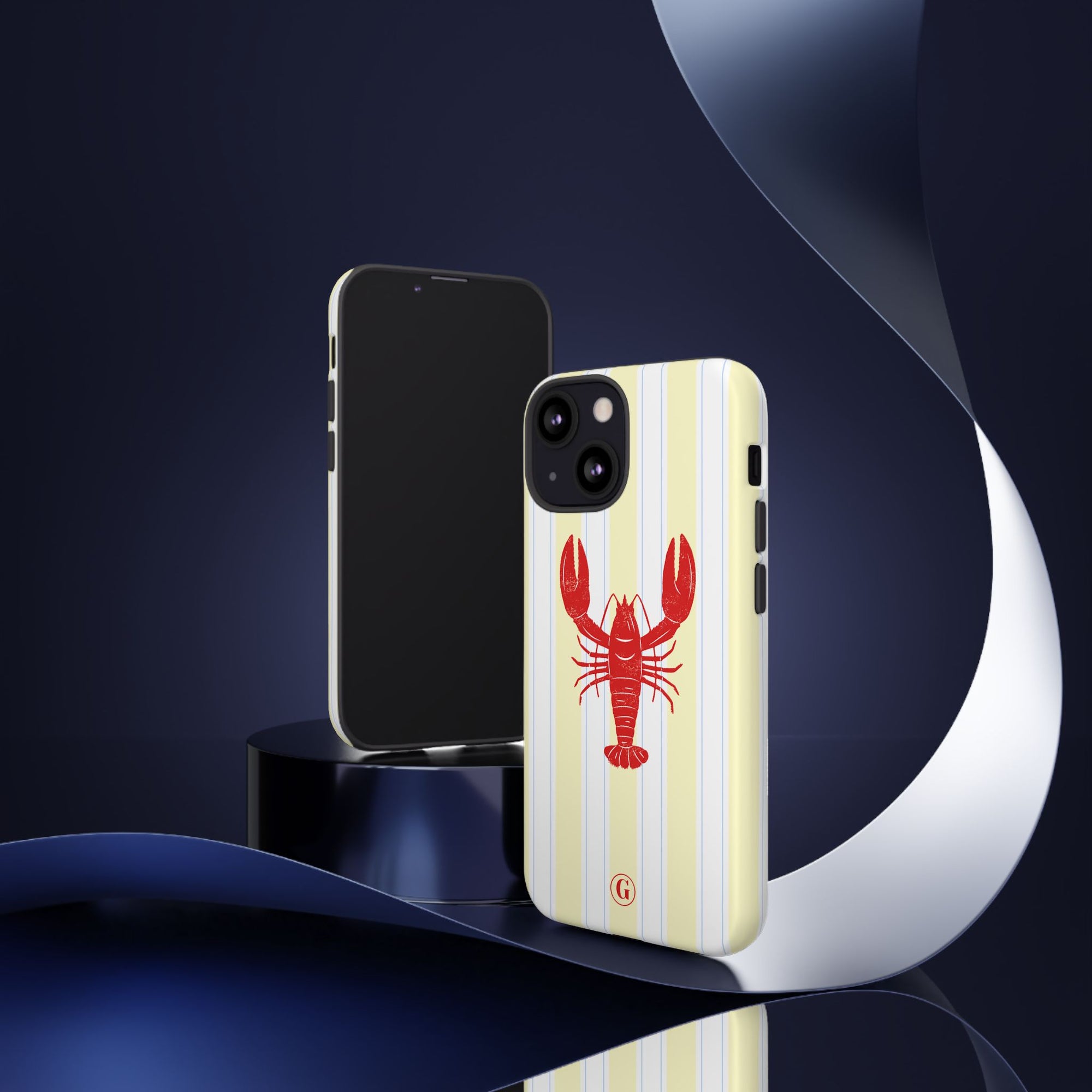Yellow Stripes & Crawfish Phone Case