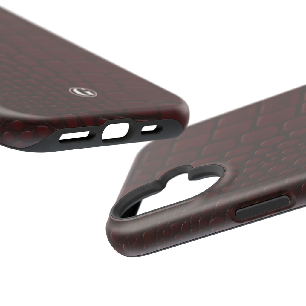 Burgundy Crocodile Print Phone Case