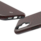 Burgundy Crocodile Print Phone Case