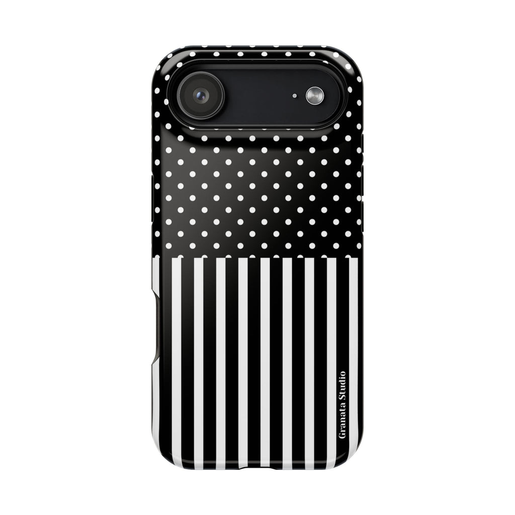B&W Polka Dots x Stripes Phone Case