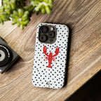 Crawfish on Blue Dots Phone Case