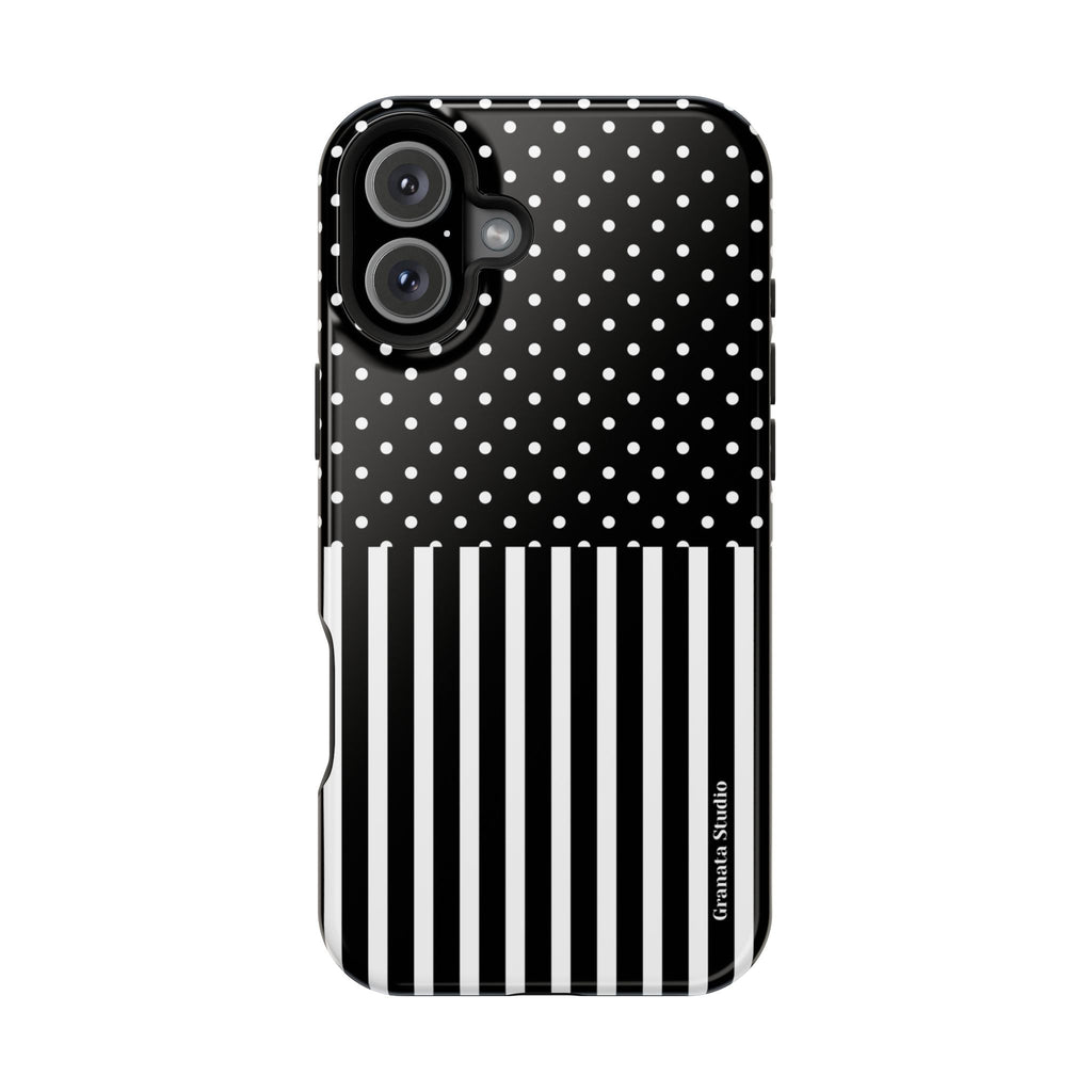 B&W Polka Dots x Stripes Phone Case