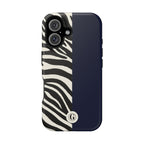 Zebra Print x Navy Blue Phone Case