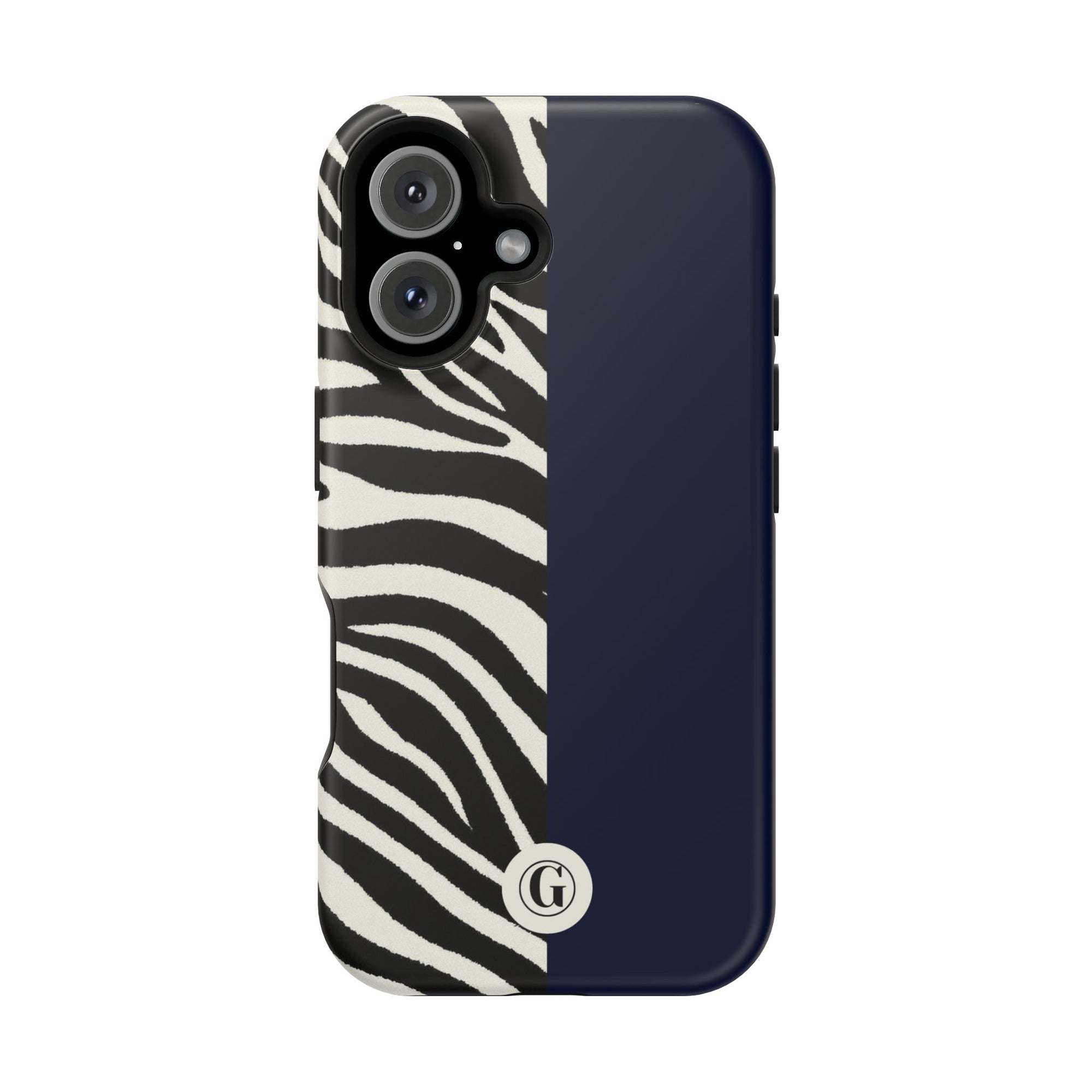 Zebra Print x Navy Blue Phone Case