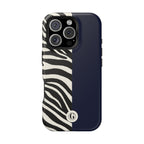 Zebra Print x Navy Blue Phone Case