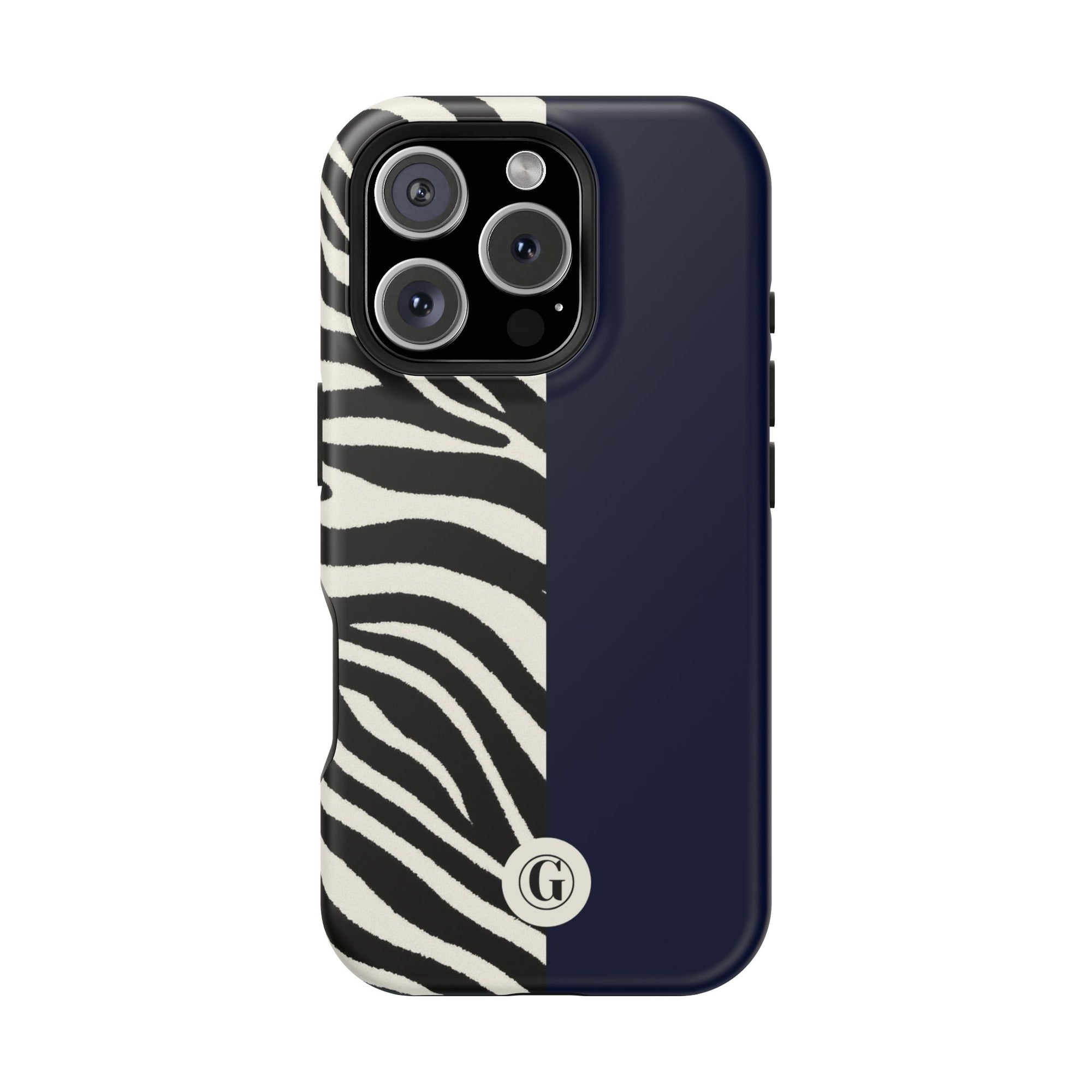 Zebra Print x Navy Blue Phone Case
