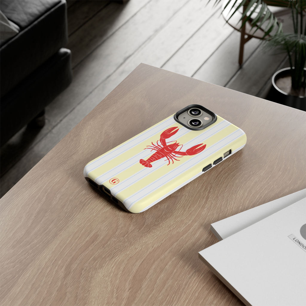 Yellow Stripes & Crawfish Phone Case