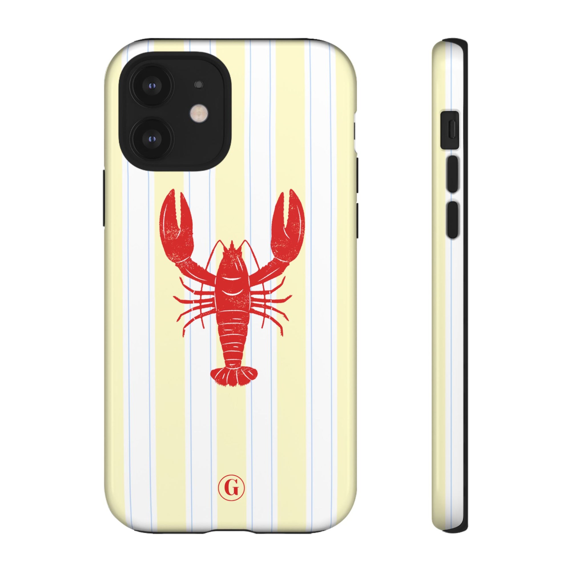 Yellow Stripes & Crawfish Phone Case